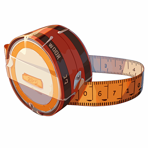 tape measure extended 2d sticker vector art