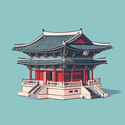 Vector, minimal, korean style architecture, simple