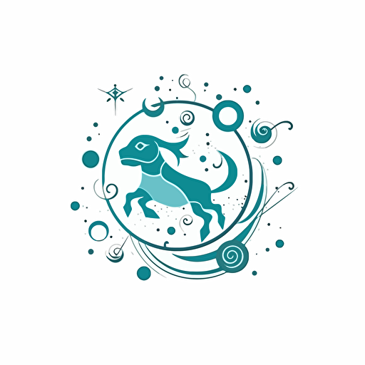 simple vector abstract logo for horoscope astrology reader, whie background