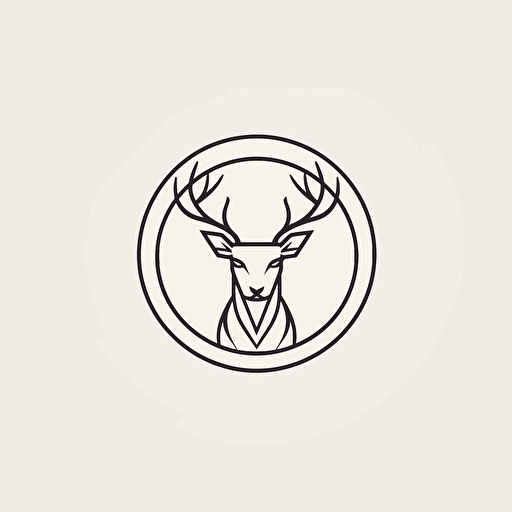 minimal line logo of a stag , vector