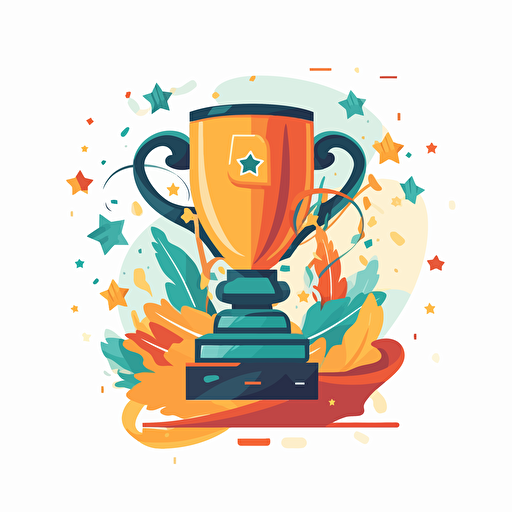 logo design prize, vector, flat 2d, trophy