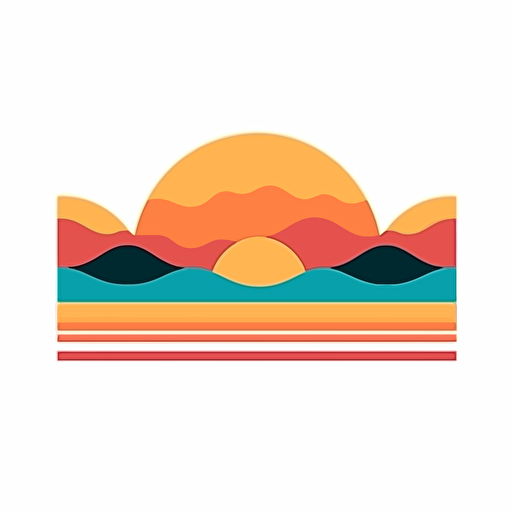 Horizon Flat vector, minimal, logo, modern art, large line, on white background,::1 Shadow, fading, text, black and white, complexity::-0.5