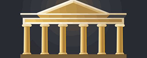 flat vector logo for a bank, gold, white, minimal