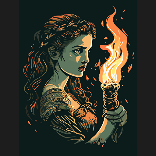 lamia with torch vector