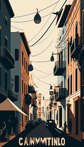 caminito street themed city vector style