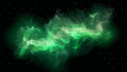 Vector green sparkles on an isolated transparent background. Atomization of green dust particles png. Glowing particles png. green dust. Light effect