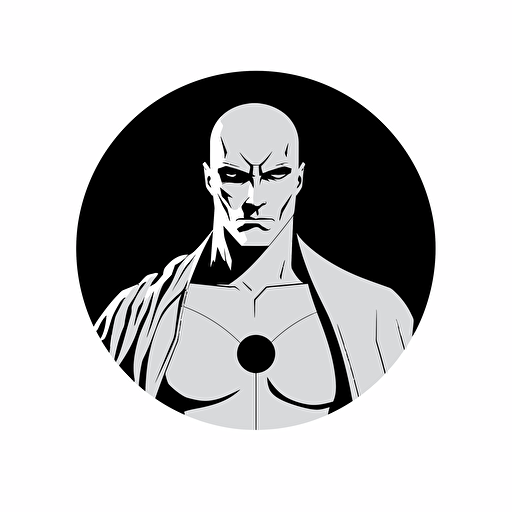 Watchmen Doctor Manhattan illustration, minimal, outline strokes only, black and white, logo, vector, minimallistic, white background