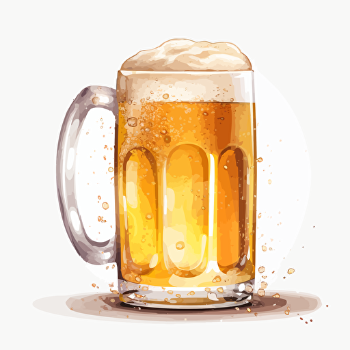 Beer, vector art, white background