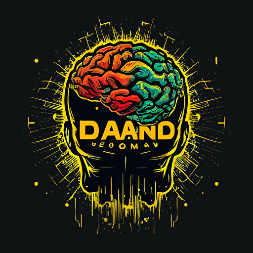 brain contain of small brains, crypto, dao, vector logo