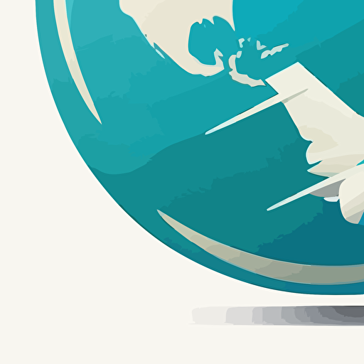 globe with airline flat vector logo