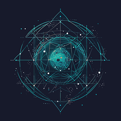 simple vector geometric cosmos inspired design