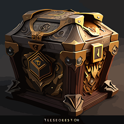 cofre de tesoro vectorial, estilo league of leguends