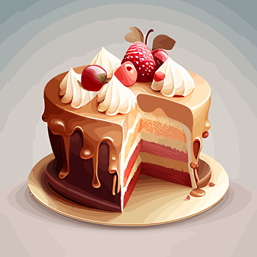 birthday cake, vector, game art, white background