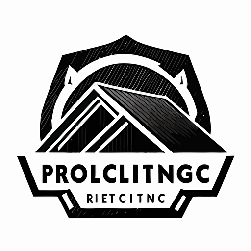 simple modern iconic logo of roofing construction black vector, on white background