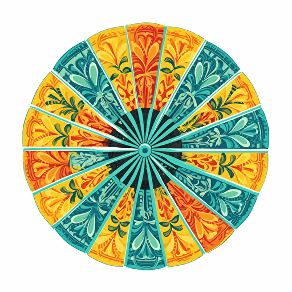 traditional tokelau weaved fan vector cheerful colours