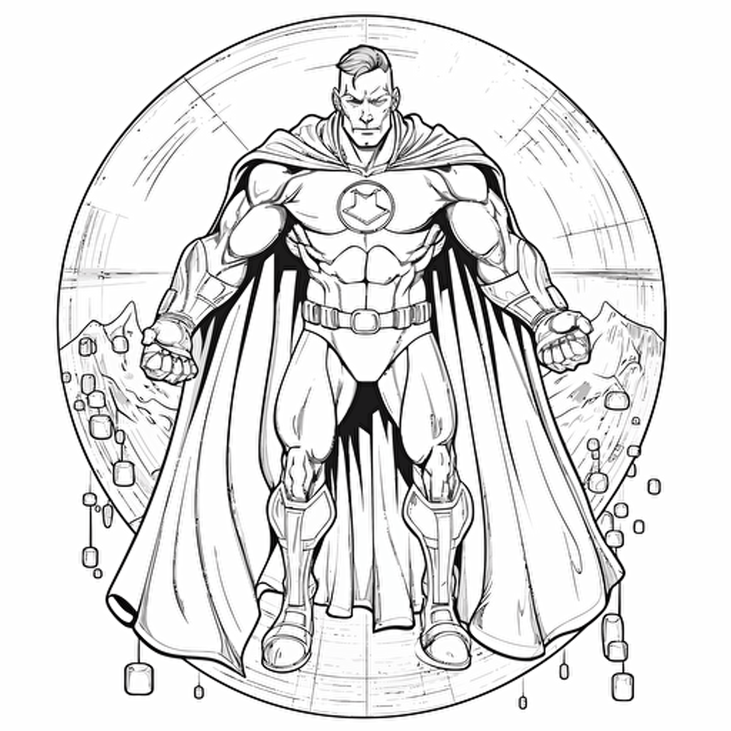 a water drop superhero, concept art, vector draw, black and white, coloring page, outline only, intricate details, powefull, inspiring