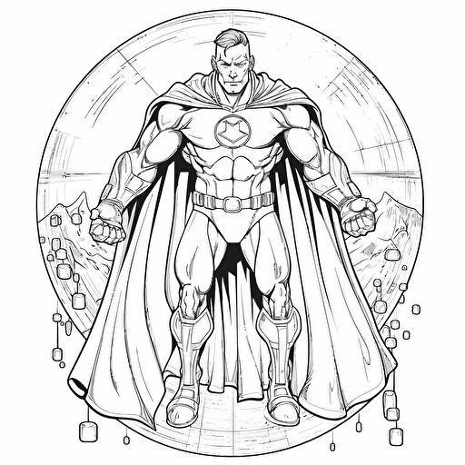 a water drop superhero, concept art, vector draw, black and white, coloring page, outline only, intricate details, powefull, inspiring