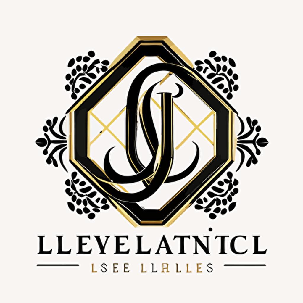 Very simple iconic logo for luxury real estate lifestyle agency featurs "L I" intertwined, black vector, on white background v5