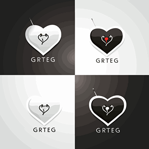 ARTG always ready to golf, heart shape and wordmark inside,wordmark logo, minimalist logo, one color, vector,golf, modern