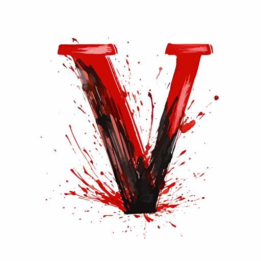 a simple vector logo of the letter "w" in red paint, able to see the strokes of the paint brush