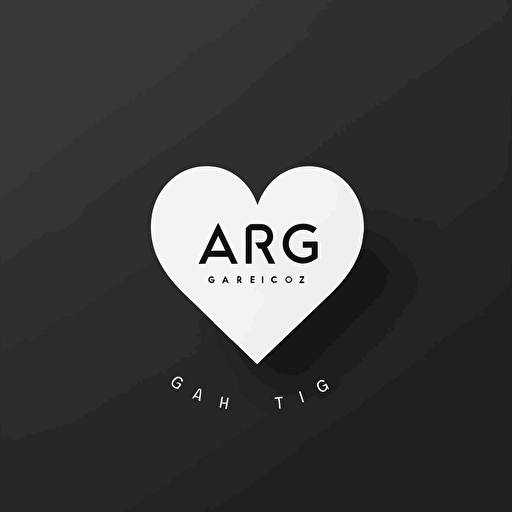ARTG, heart shape and wordmark inside, wordmark logo, minimalist logo, one color, vector, modern