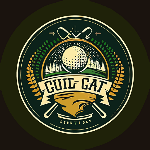 golf logo vector circle flat