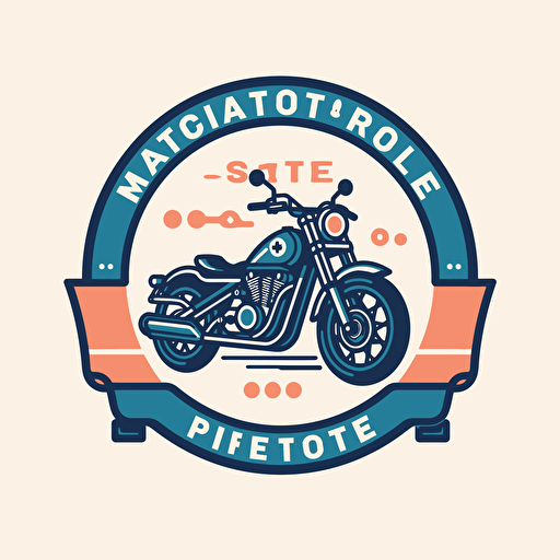 modern logo for motorcyle part store. Simple, 3 Colors, Vector, Flat, Icon, white background