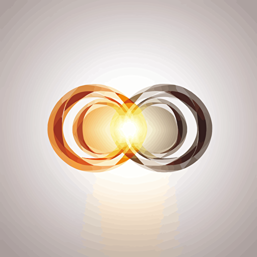 Three circles, energy, light rays, vector logo, rotation