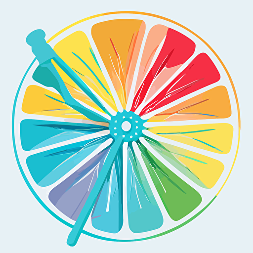 a vector logo of a bicycle wheel where the spokes are popsicles