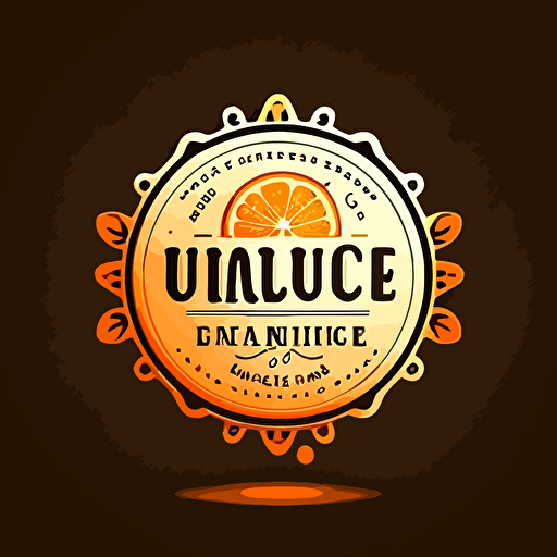 orange juice logo, badge, luxary, minimalist, vector