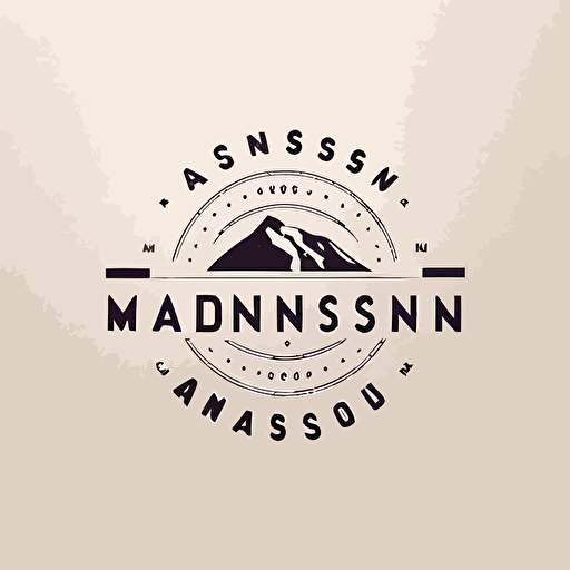 simple vector logo, clean, minimalistic, with letters "Amundsen"