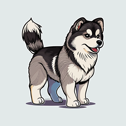 chibi Alaskan Malamute, twitch emote, no background, vector design,