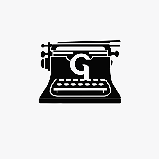 a minimalist vector svg logo of a typewrite on a white background