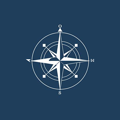 simple and clean vector style flat logo of compass, one color