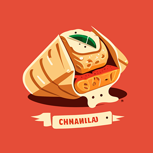 minimalistic flat vector illustration chimichangas