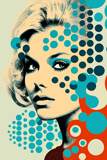 1960s vector art style with Ben day dots