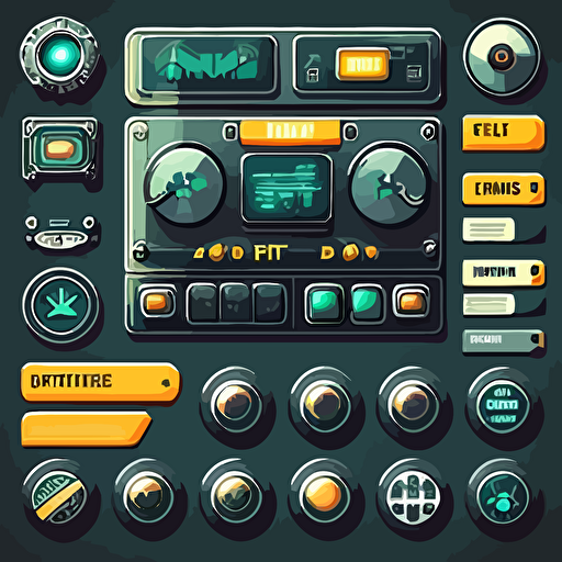 vector hiphop eletronics buttons ui game menu elements