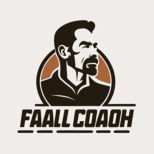 A Coach, sports logo style, vector, white background, simple