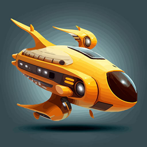 futuristic space ship, simple, vector