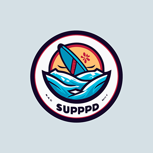 sup board logo design, Illustration, digital art with a flat, vector style,