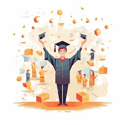 vector illustration of graduating clas