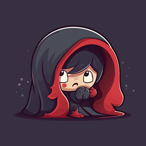 vampire hiding face with their cape, detailed, sticker, vector
