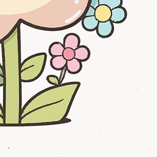 cute flower kawaii style, vector clipart