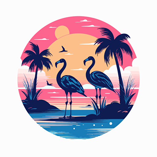 make a vector logo for my company Bermies. It has to be minimalistic, white background, no details. Has to have island and tropical vibes. Use color palette of pink and blue.