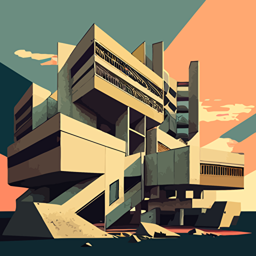 the moment confusion becomes clarity as a vector style image with retro brutalism colors
