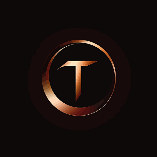 Design a lettermark logo of letter T, simple, eyecatching, dark, smooth, vector