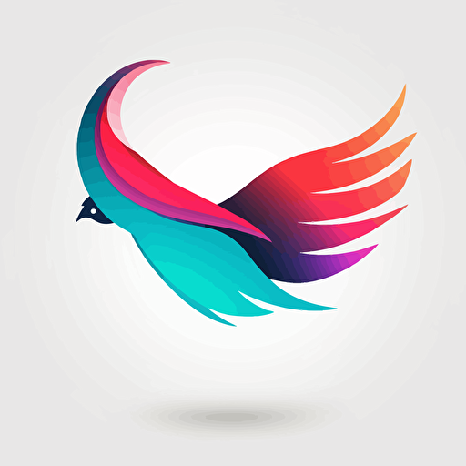 Logo, vector, wing at a chatbox flying, with this colors #F8564#