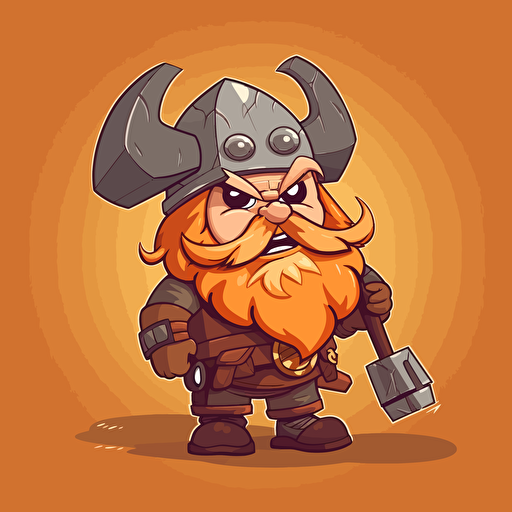 character viking mobile game lucky buddies with axe, vector style