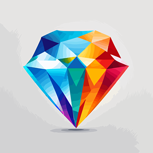 colorful diamond vector logo design with 5 colors very simple