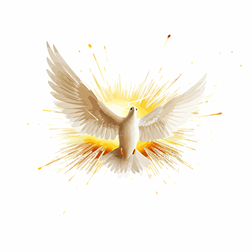 shiny Holy spirit silhouette vector, white background